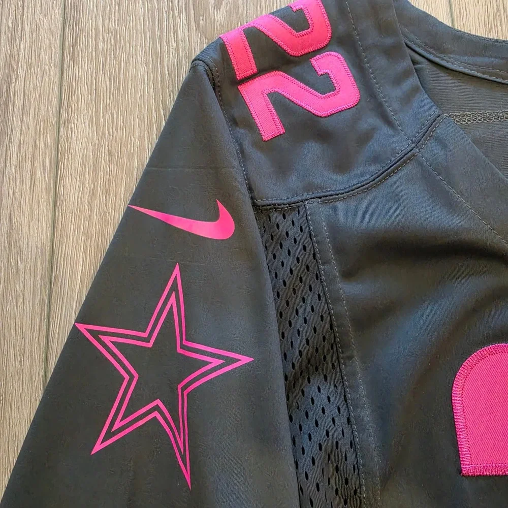 Nike Dallas Cowboys Emmitt Smith 22 Jersey Womens Large Pink NFL Breast Cancer - Picture 4 of 8
